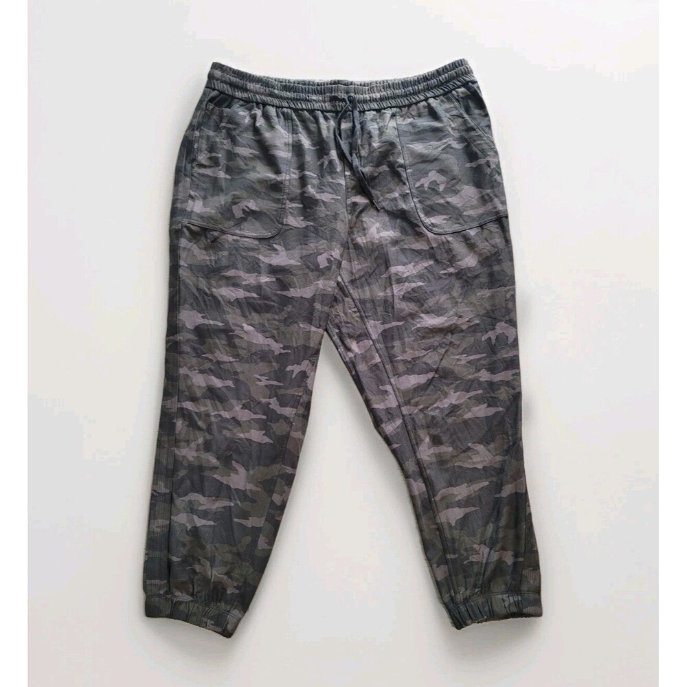 ATHLETA Women Farallon Jogger Pants Camo Green Plus Size 22 Drawstring